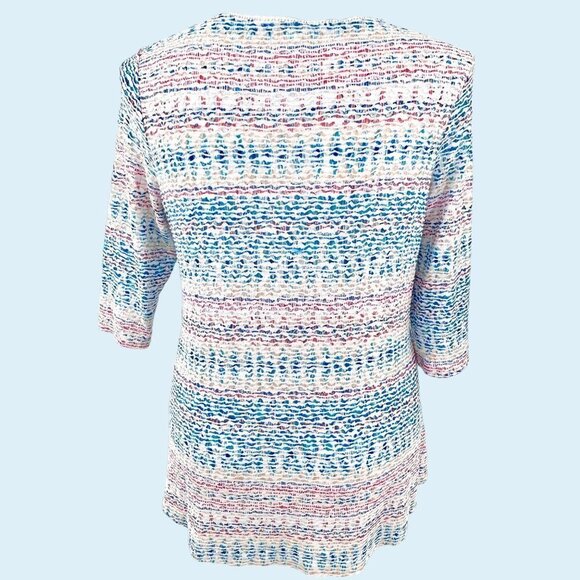 HIGH FIFTH COLORFUL SCOOP NECK 3/4 SLEEVE TUNIC TOP - XL - Picture 3 of 4